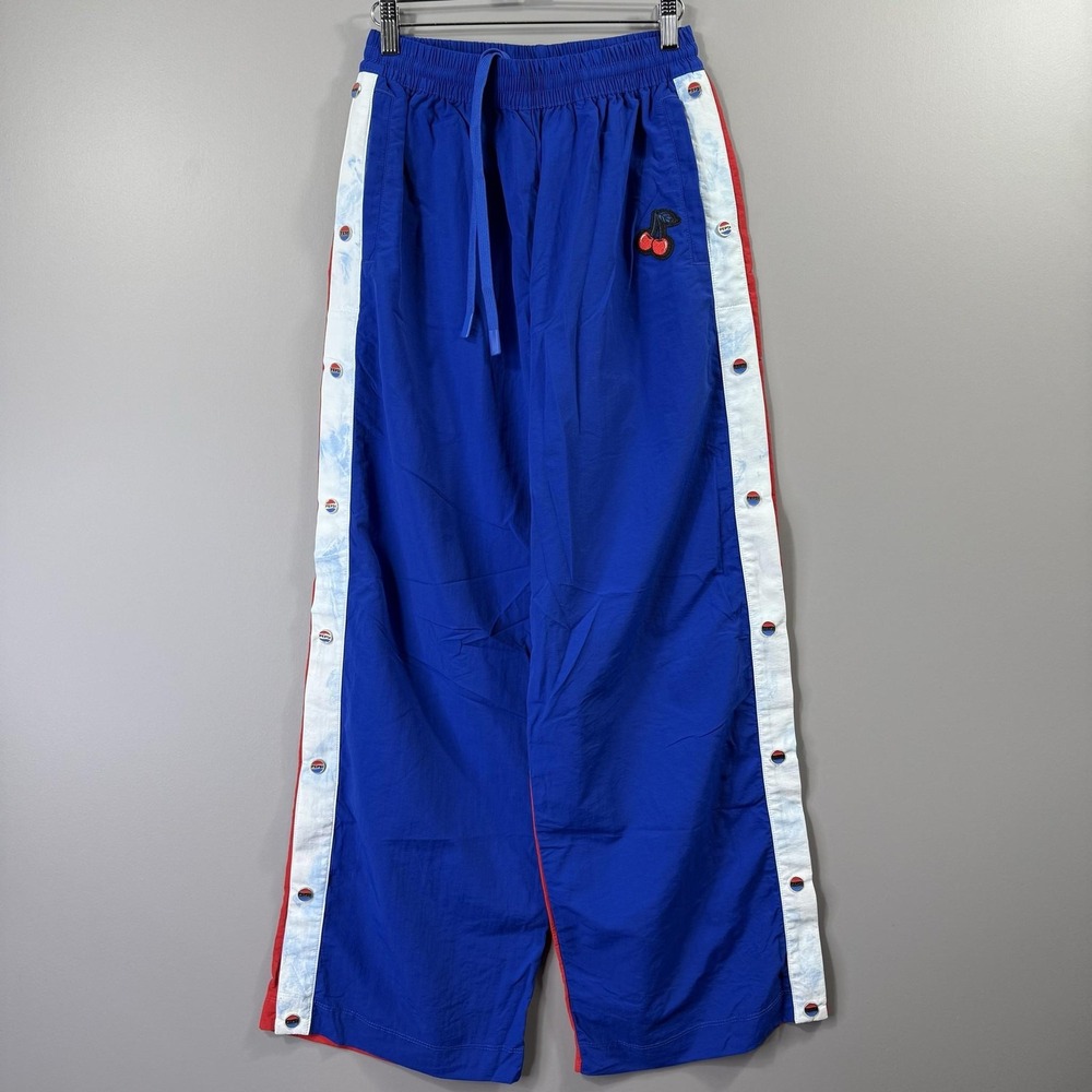 Pepsi By Law Roach Track Pants Womens Small Multicolor Snap Side Wide Leg
